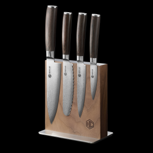 Damascus Steel Studio Knife Set. 5-pc (Espresso)